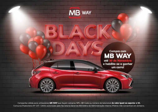 Black days MB WAY: compre com MB WAY e ganhe um carro novo